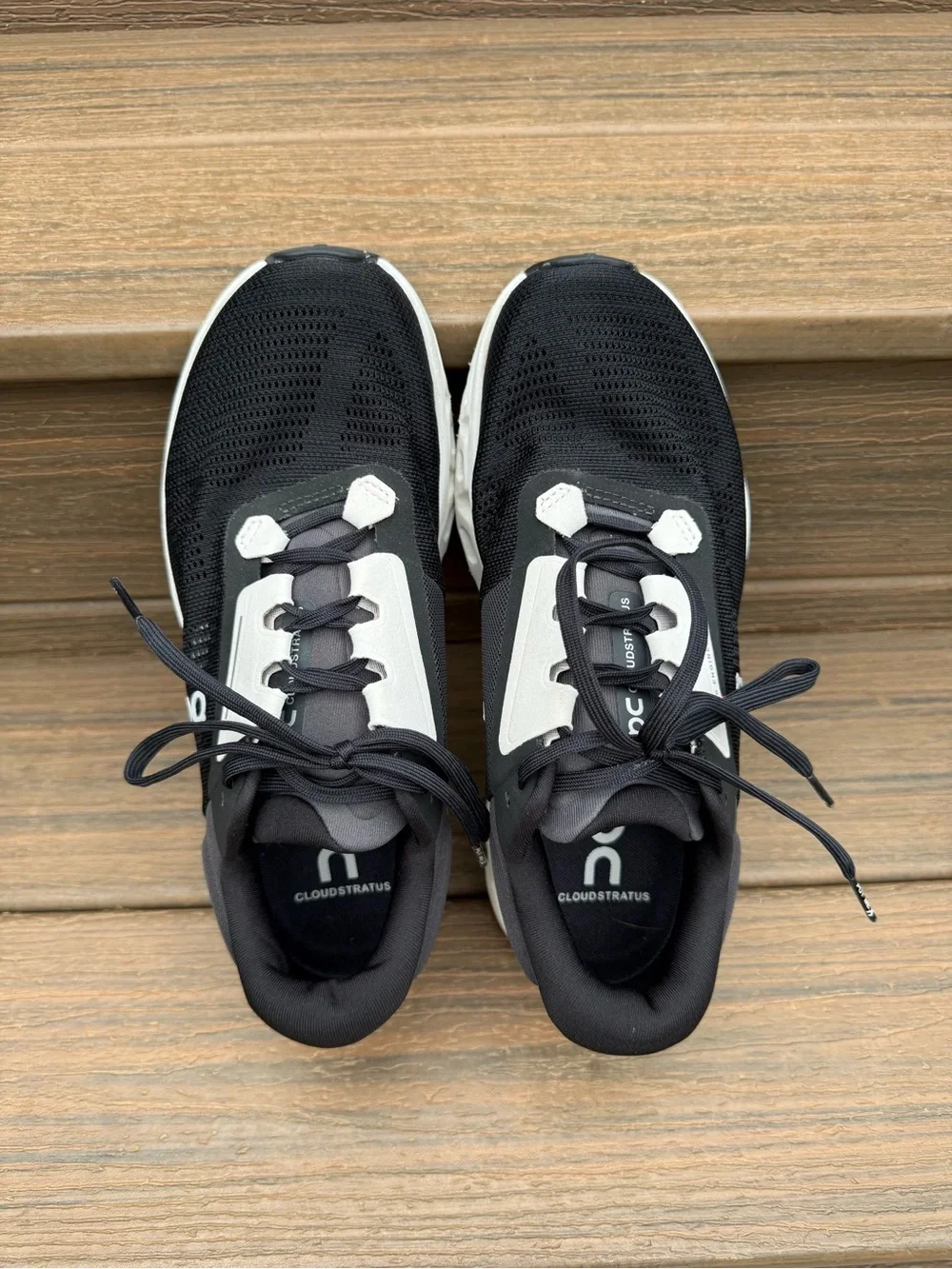 On Running Black and White Women's Athletic Running Shoes